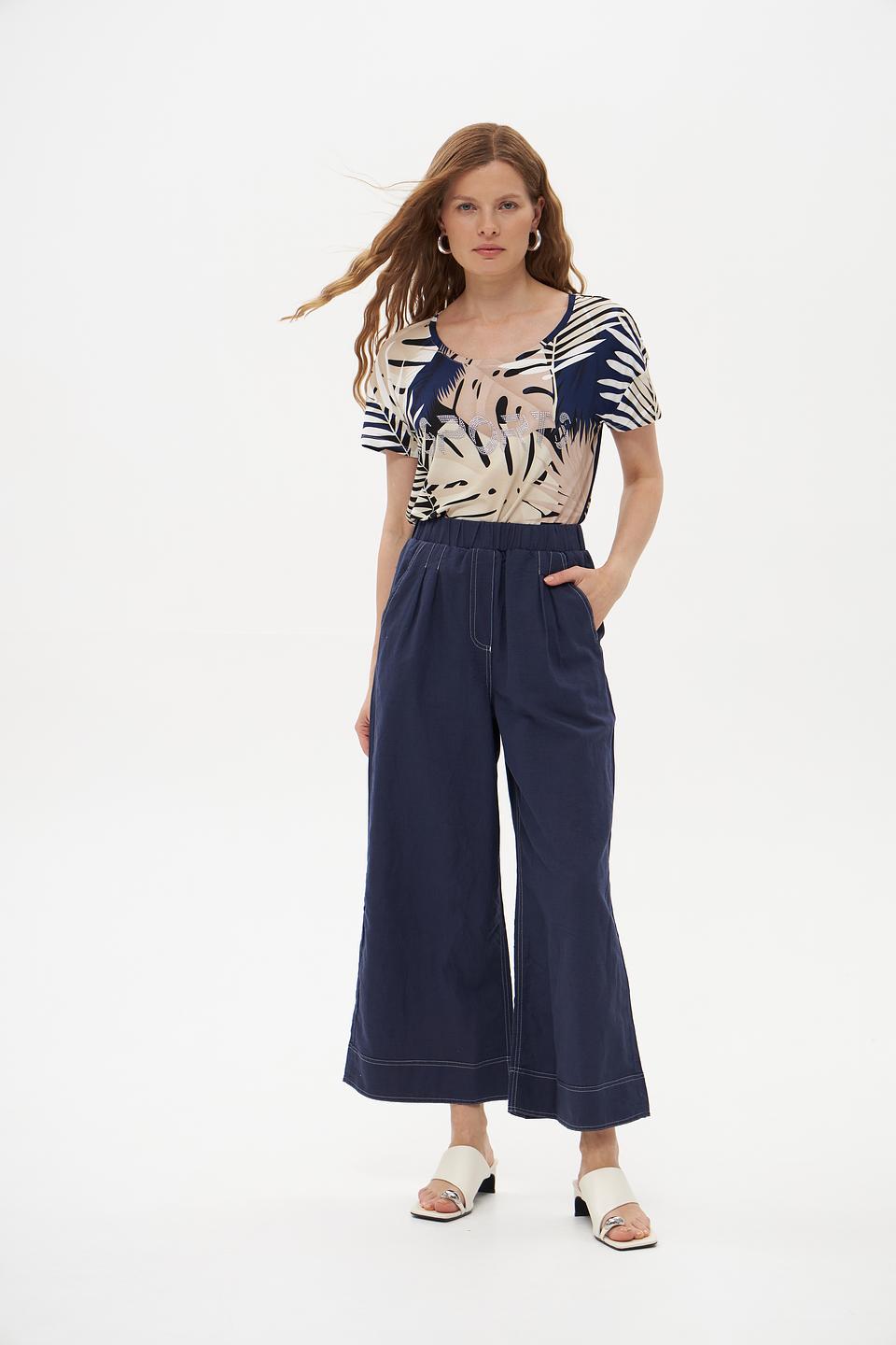 Брюки-кюлоты Pezzo синие