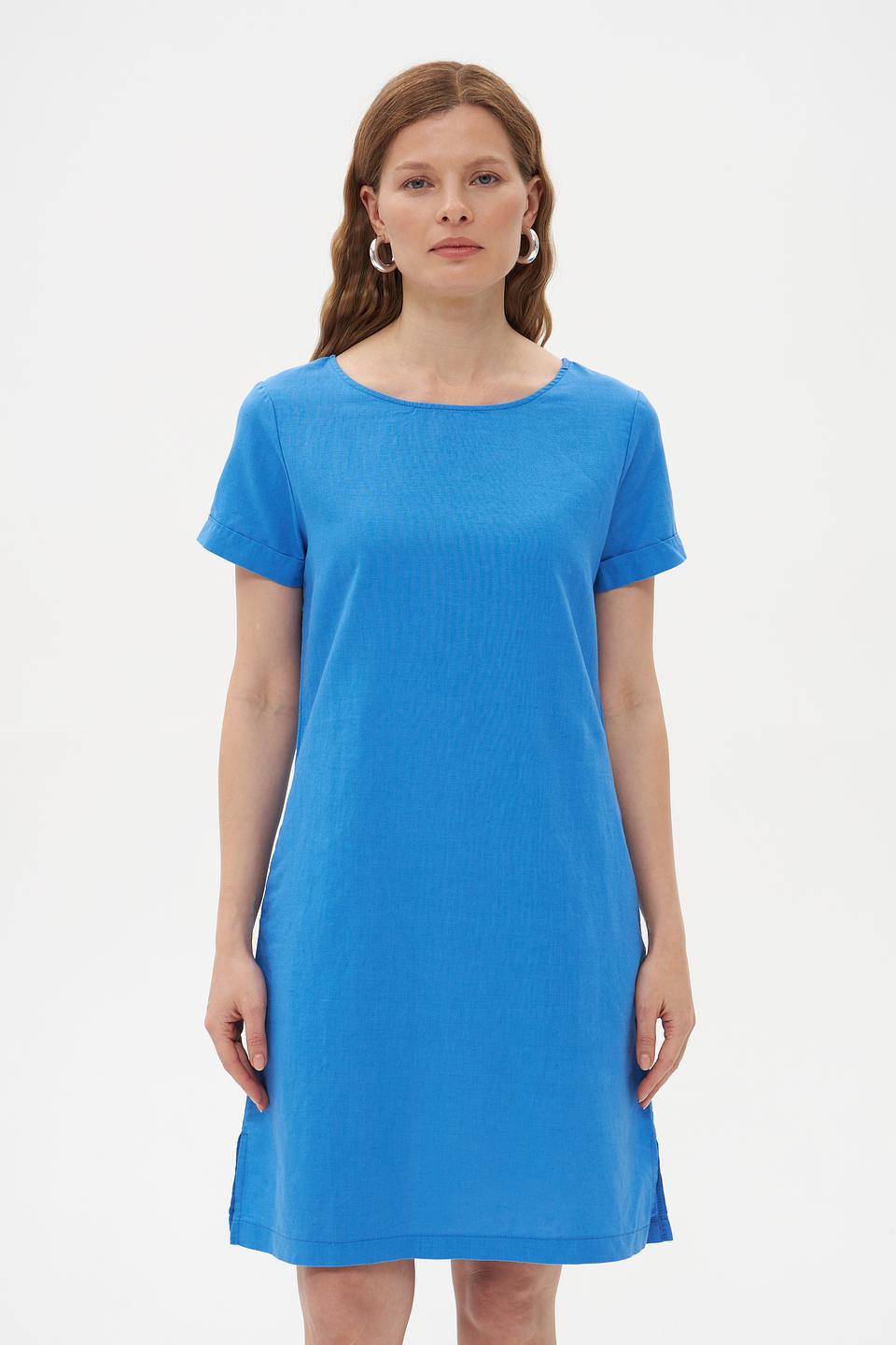 Платье Pezzo голубое приталенное