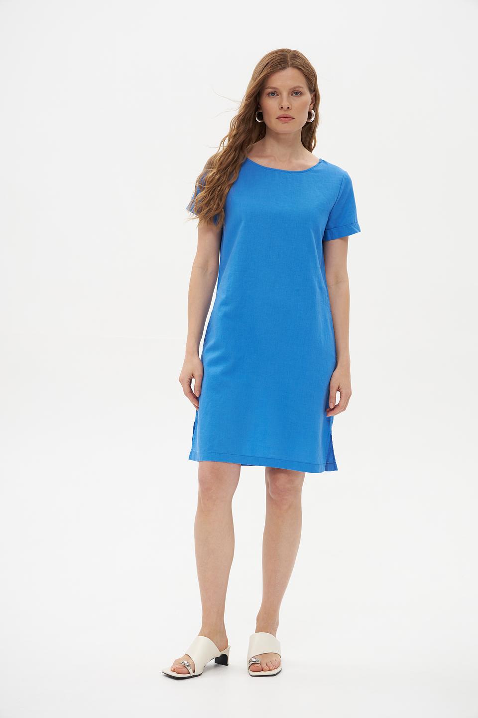 Платье Pezzo голубое приталенное