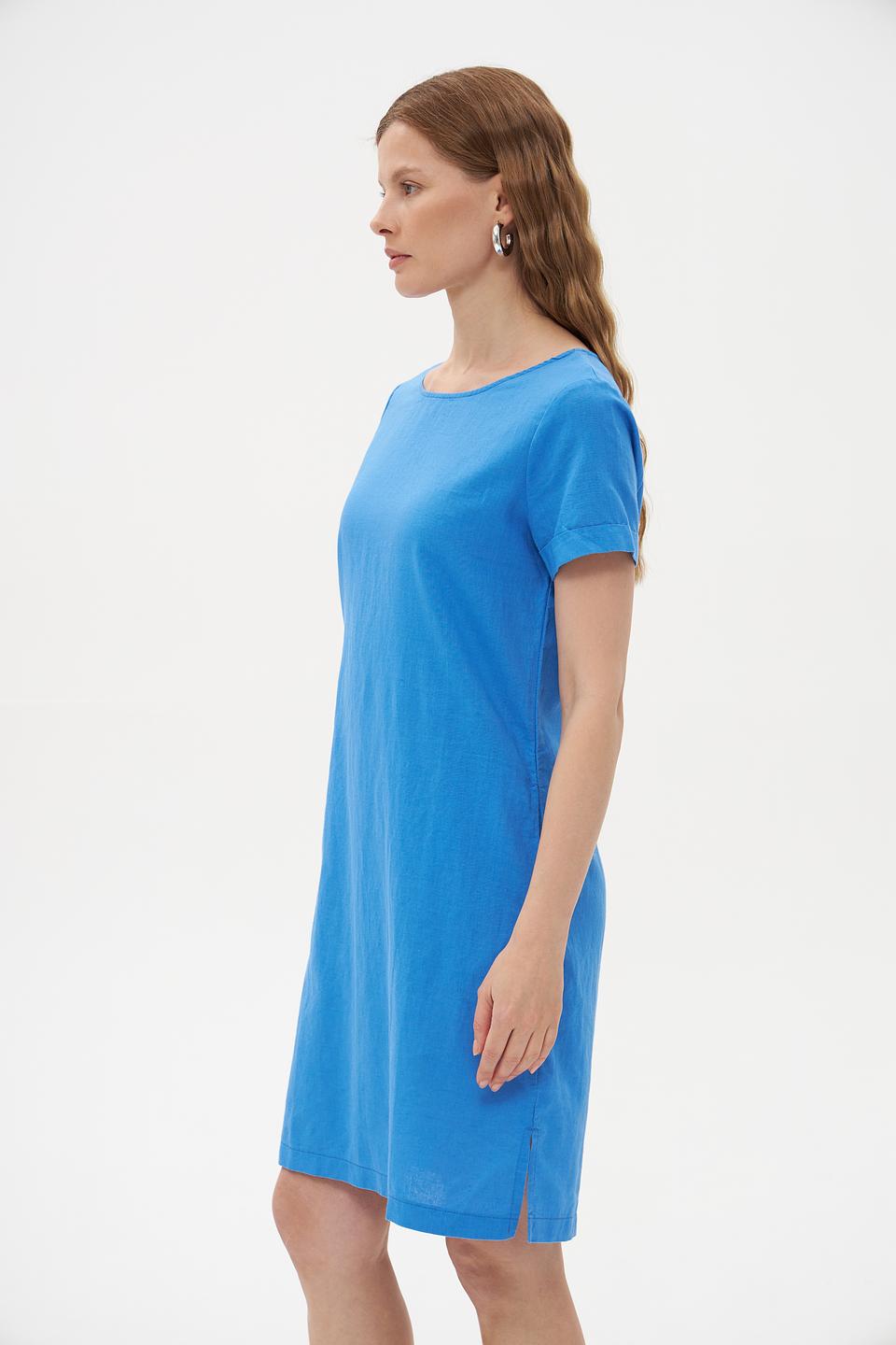 Платье Pezzo голубое приталенное