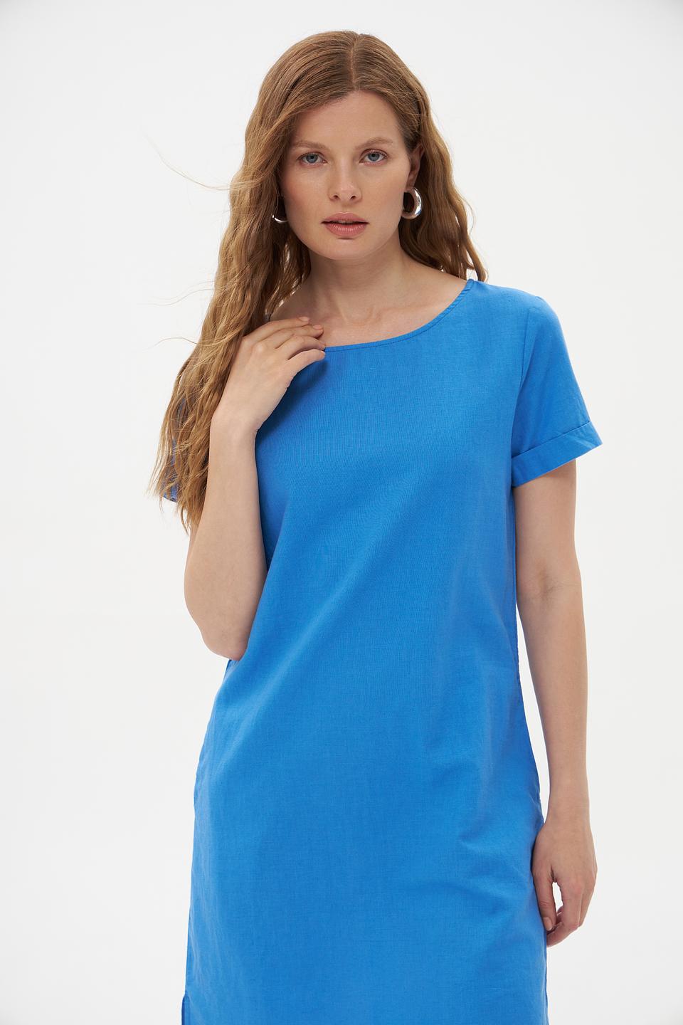 Платье Pezzo голубое приталенное