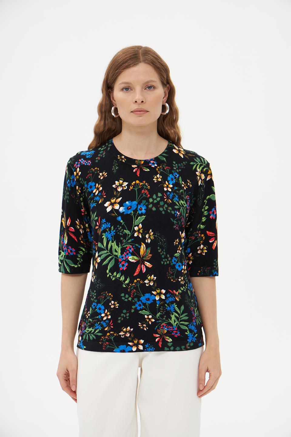 Пуловер Pezzo с цветочным принтом