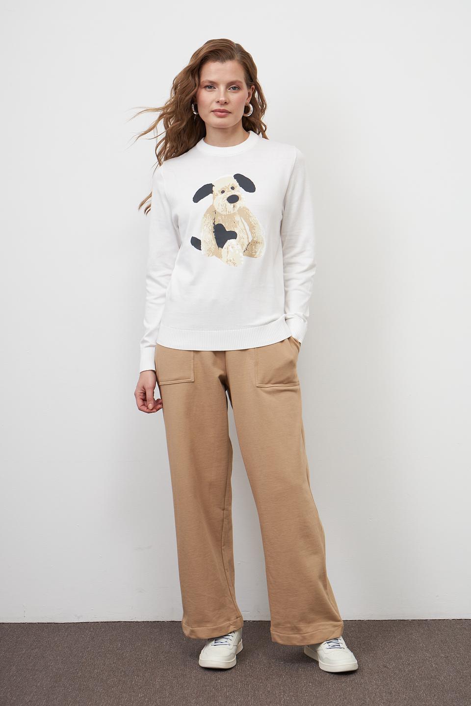 Пуловер Pezzo с принтом щенка