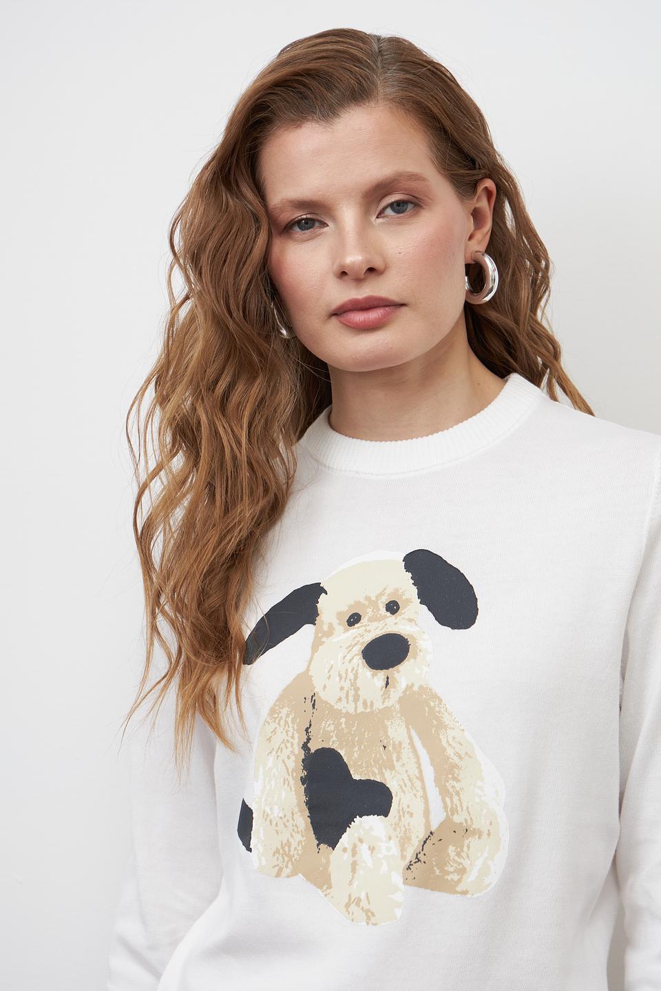 Пуловер Pezzo с принтом щенка