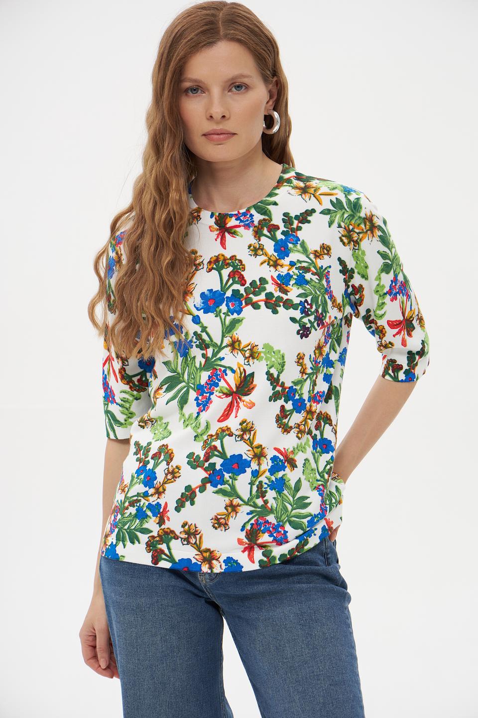 Пуловер Pezzo с цветочным принтом