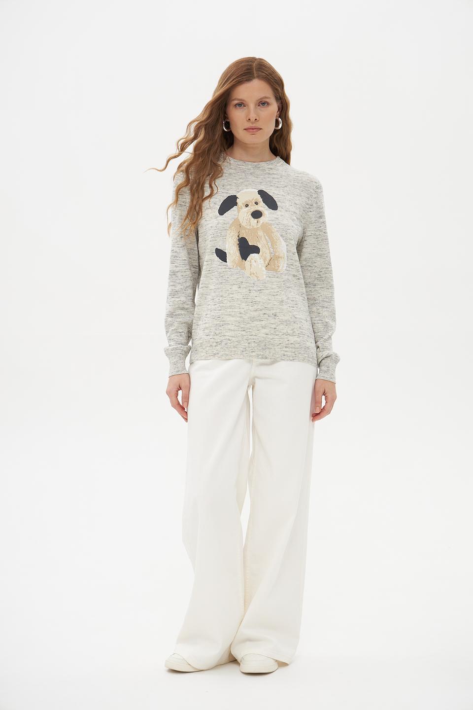 Пуловер Pezzo с принтом собаки