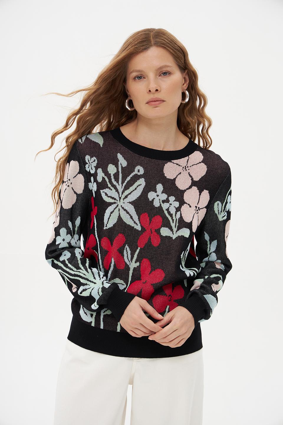 Пуловер Pezzo с цветочным принтом