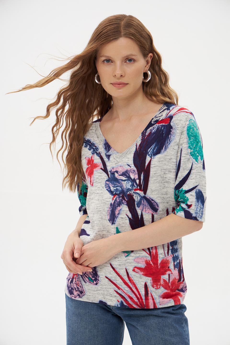 Пуловер Pezzo с цветочным принтом