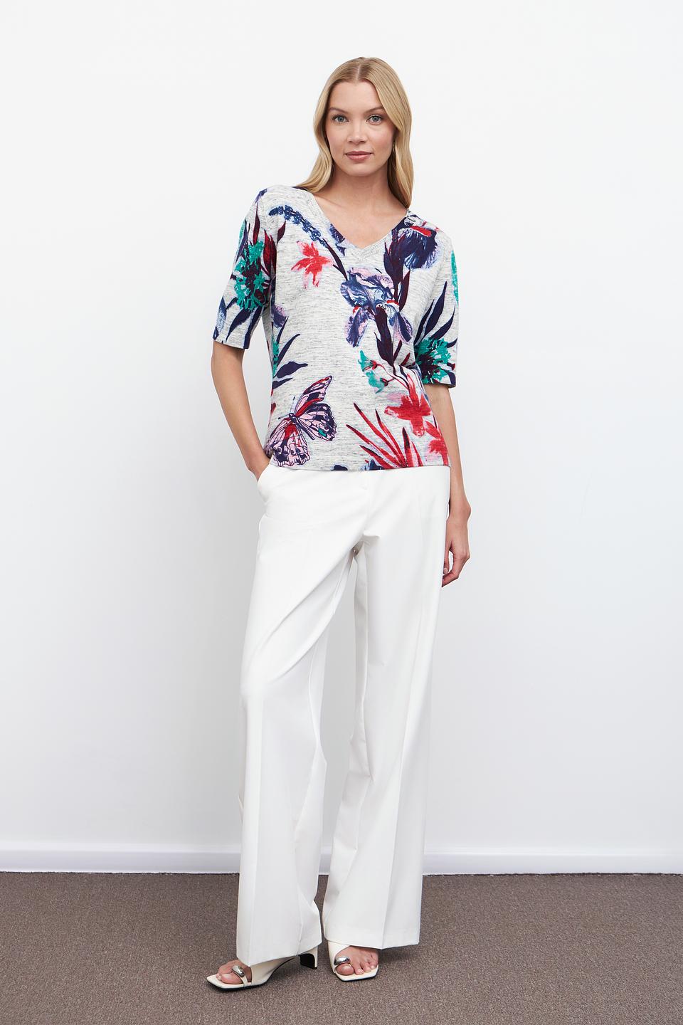 Пуловер Pezzo с цветочным принтом