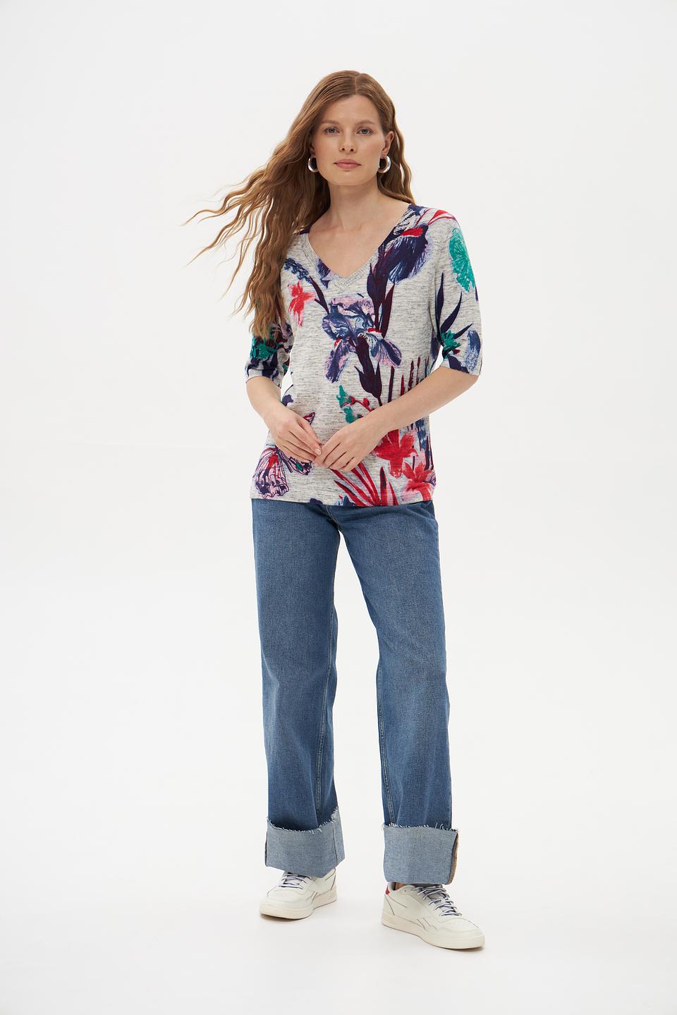 Пуловер Pezzo с цветочным принтом