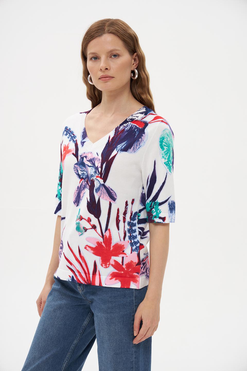 Пуловер Pezzo с цветочным принтом