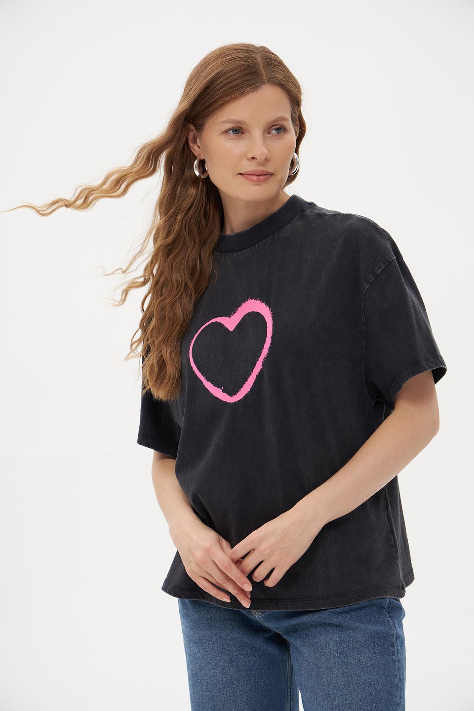 Футболка Pezzo с сердцем чёрная