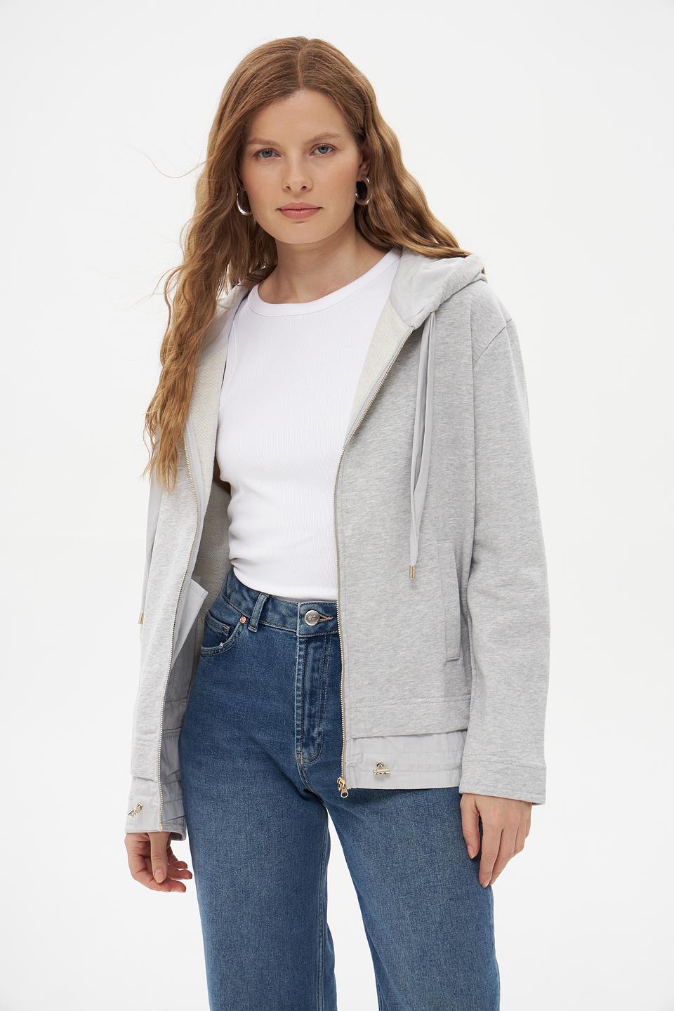 Пуловер Pezzo серый на молнии