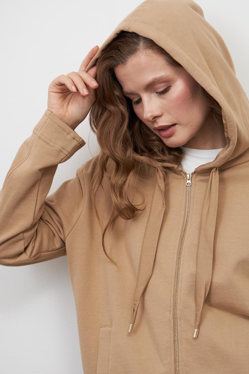 Пуловер Pezzo на молнии бежевый