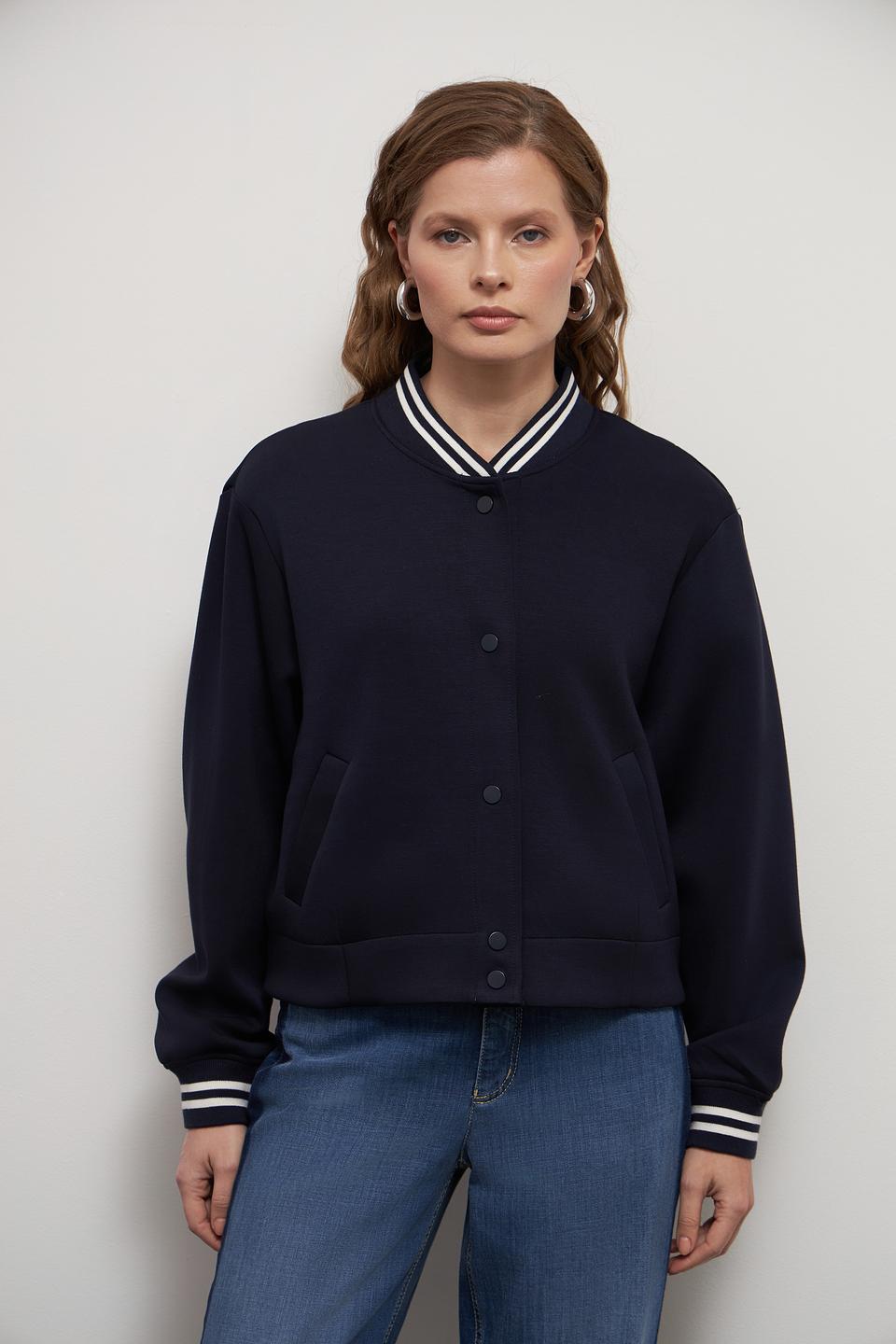 Жакет Oui бомбер темно-синий