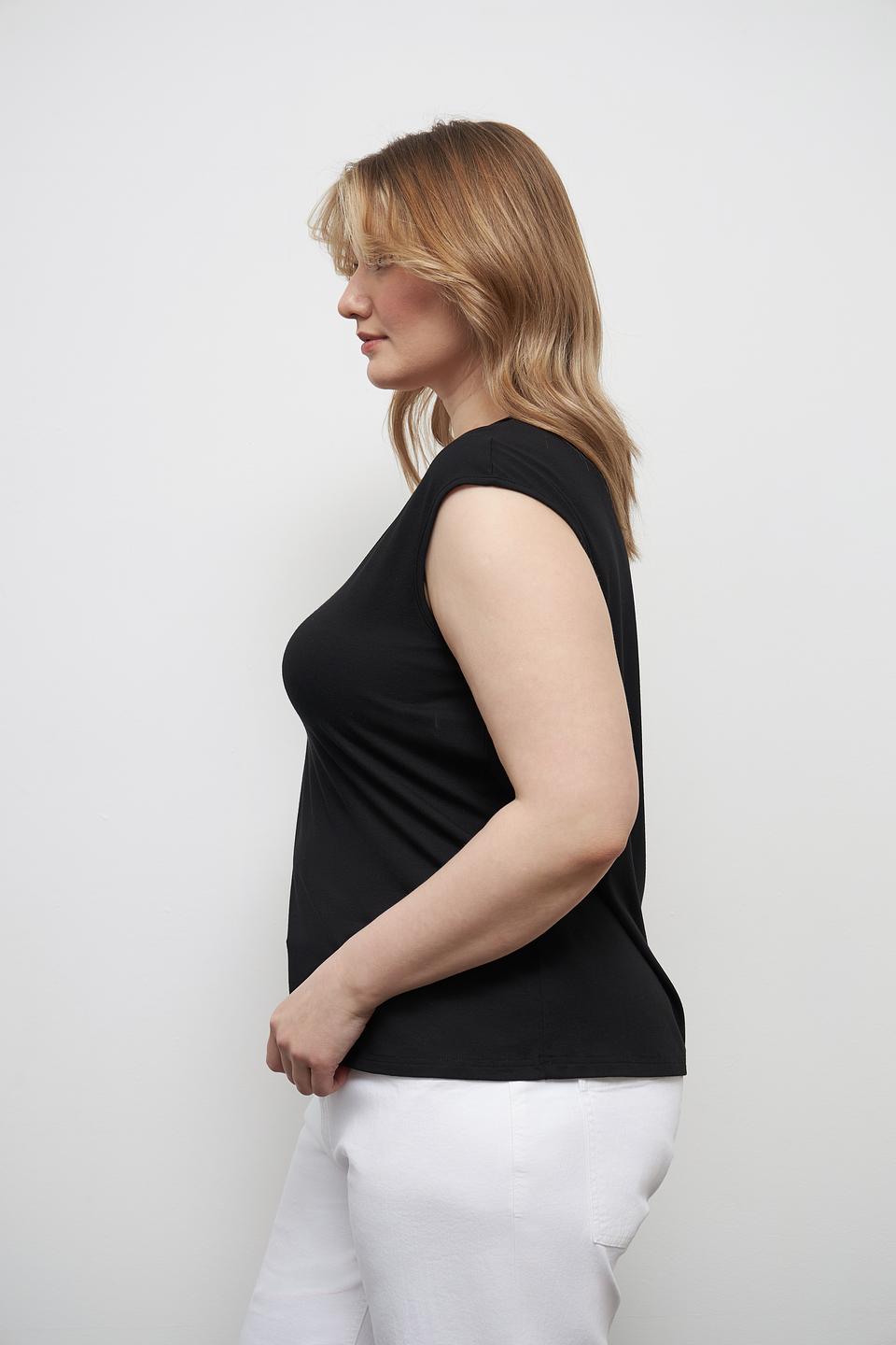 Топ Doris Streich с вышивкой чёрный