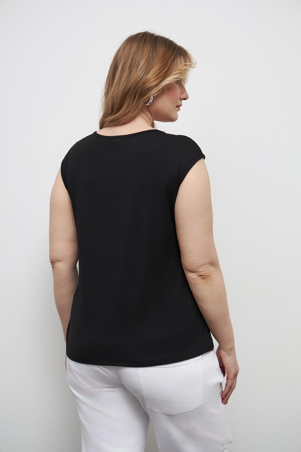 Топ Doris Streich с вышивкой чёрный