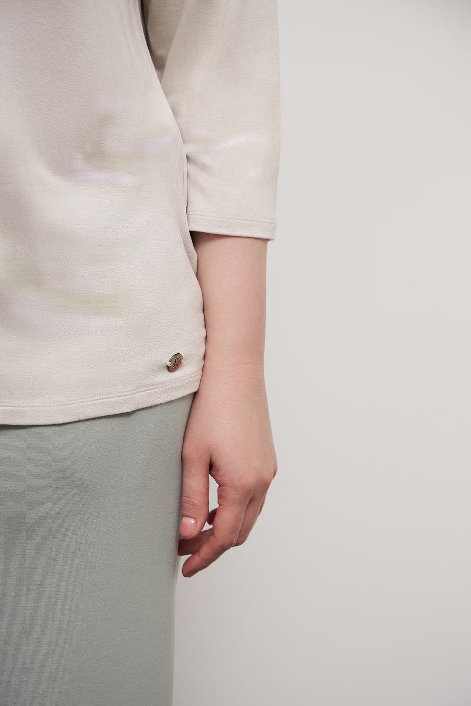 Лонгслив Lebek бежевый с плечами