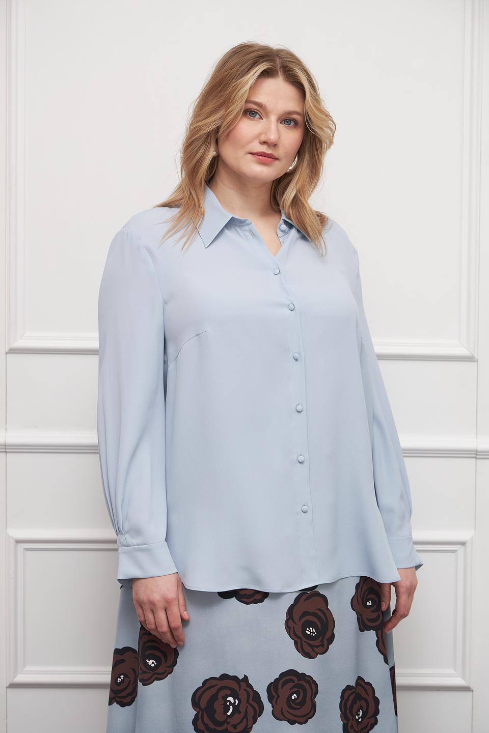 Блуза Luisa Cerano голубая с длинным рукавом