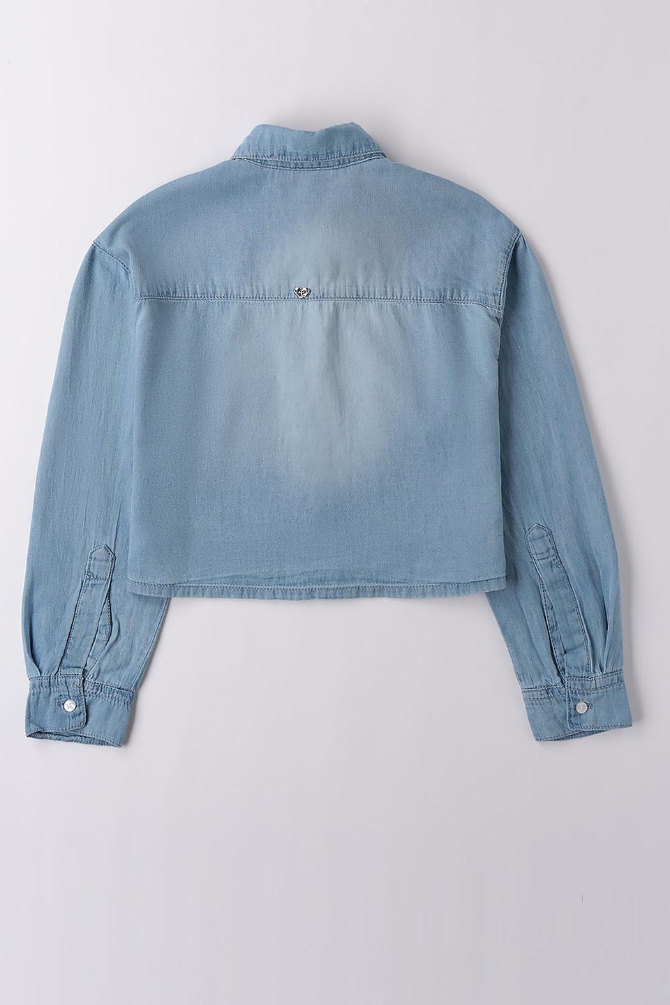 Блуза Sarabanda дев. джинсовая голубая