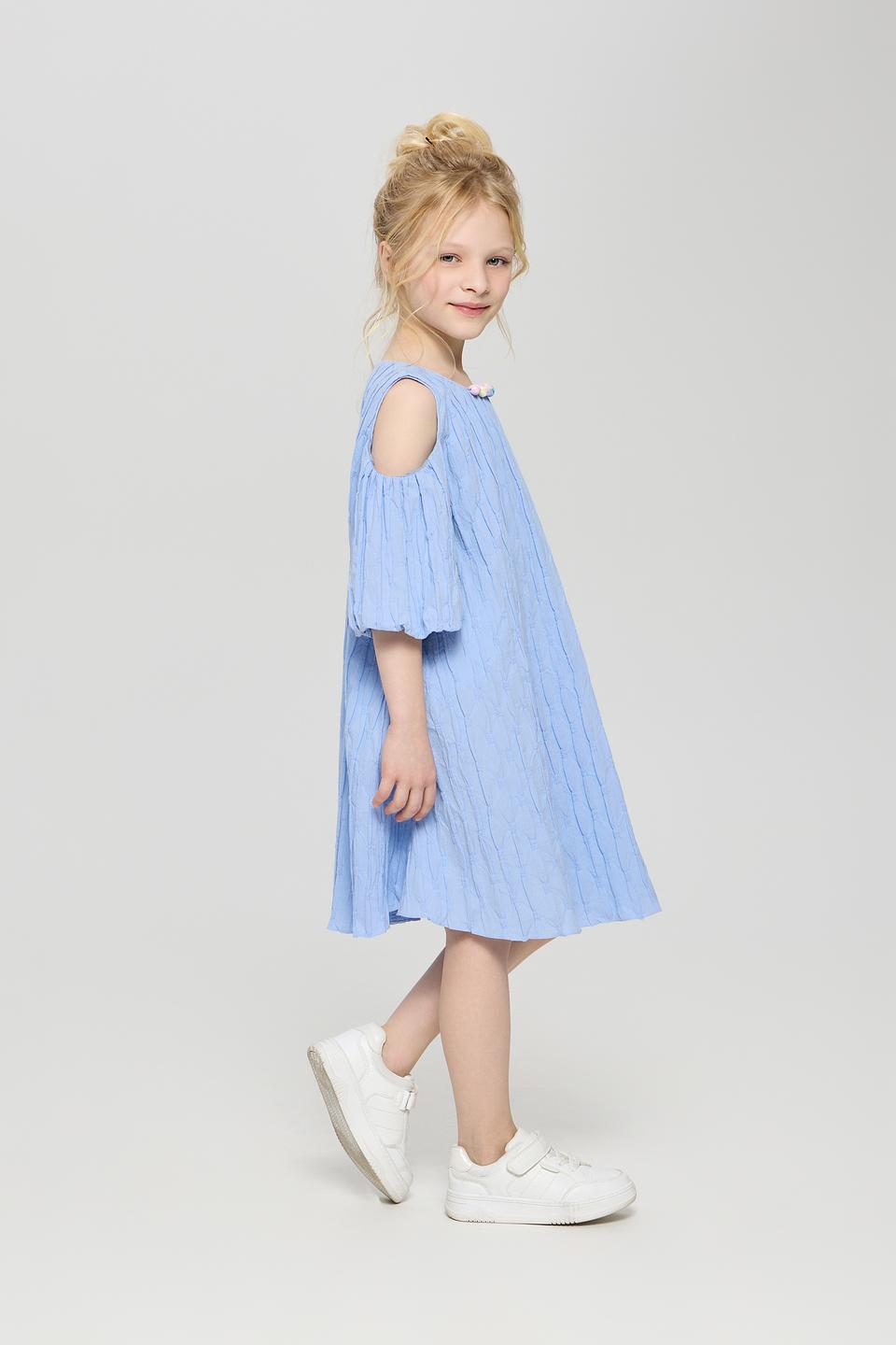 Платье Choupette дев. голубое с открытыми плечами