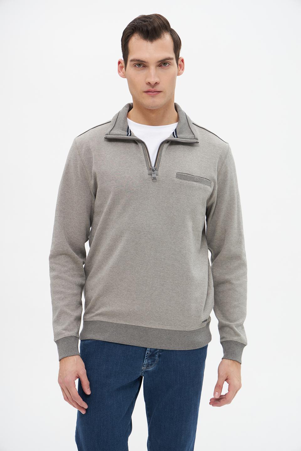 Джемпер Casa Moda серый с молнией