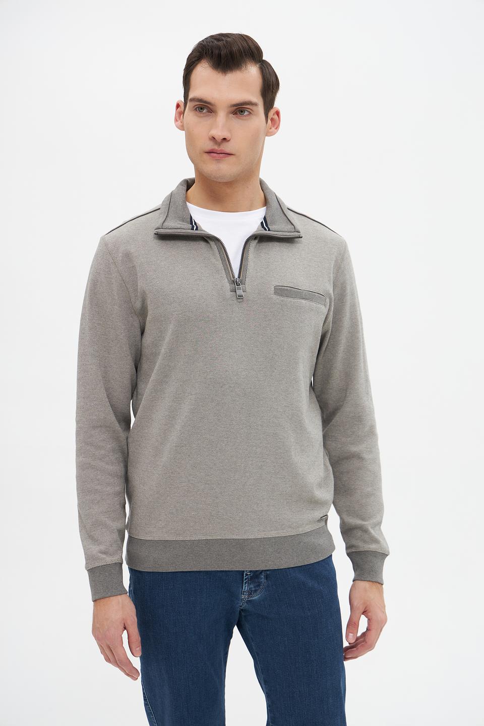 Джемпер Casa Moda серый с молнией