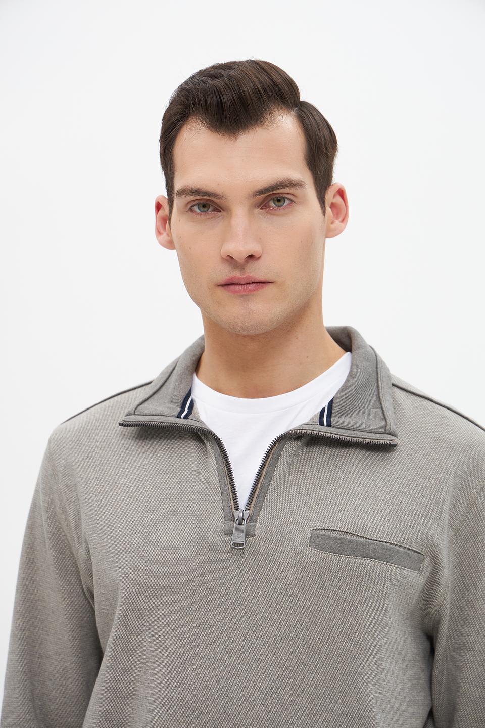 Джемпер Casa Moda серый с молнией