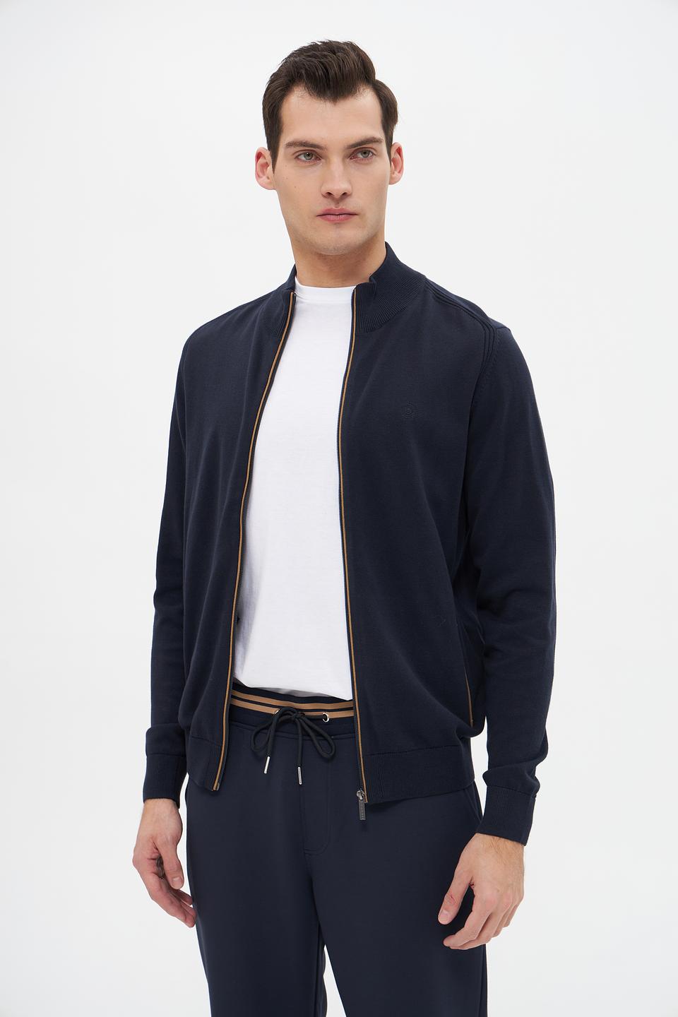 Кардиган Bugatti темно-синий на молнии
