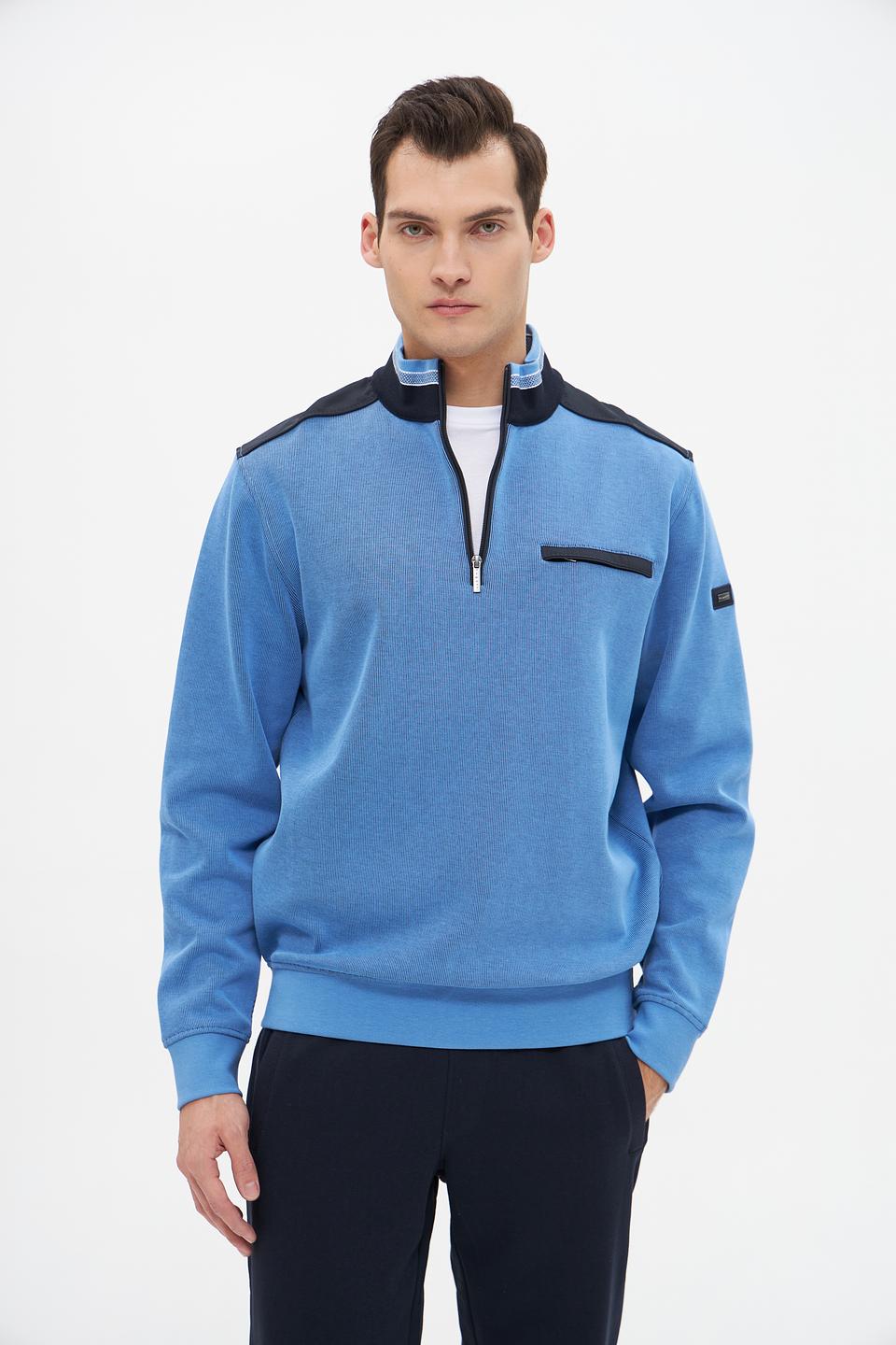 Джемпер Bugatti с молнией голубой