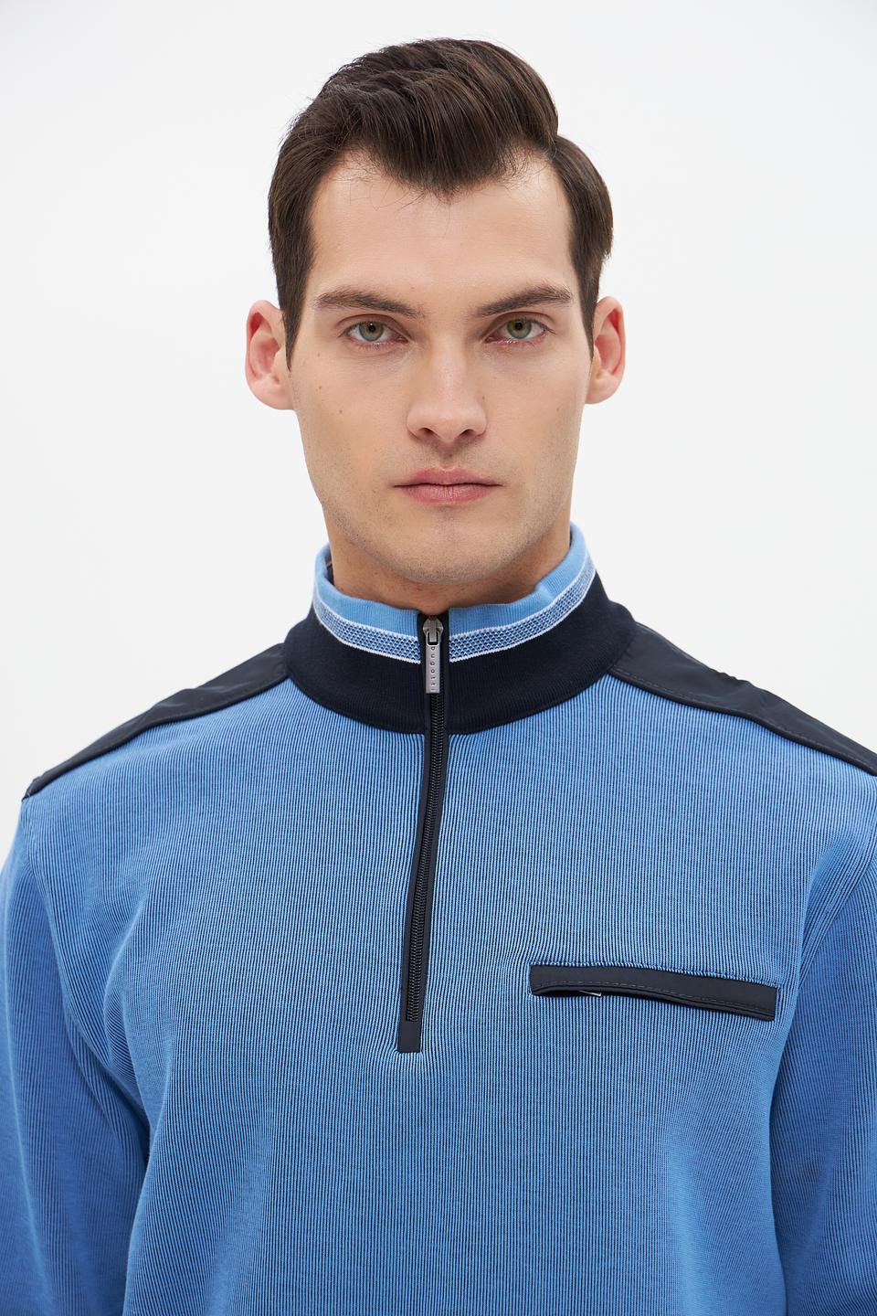 Джемпер Bugatti с молнией голубой