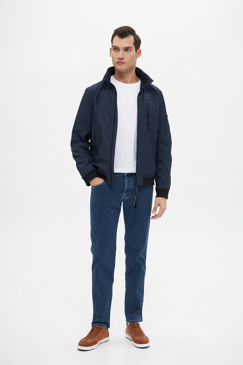 Куртка District мужская синяя с капюшоном