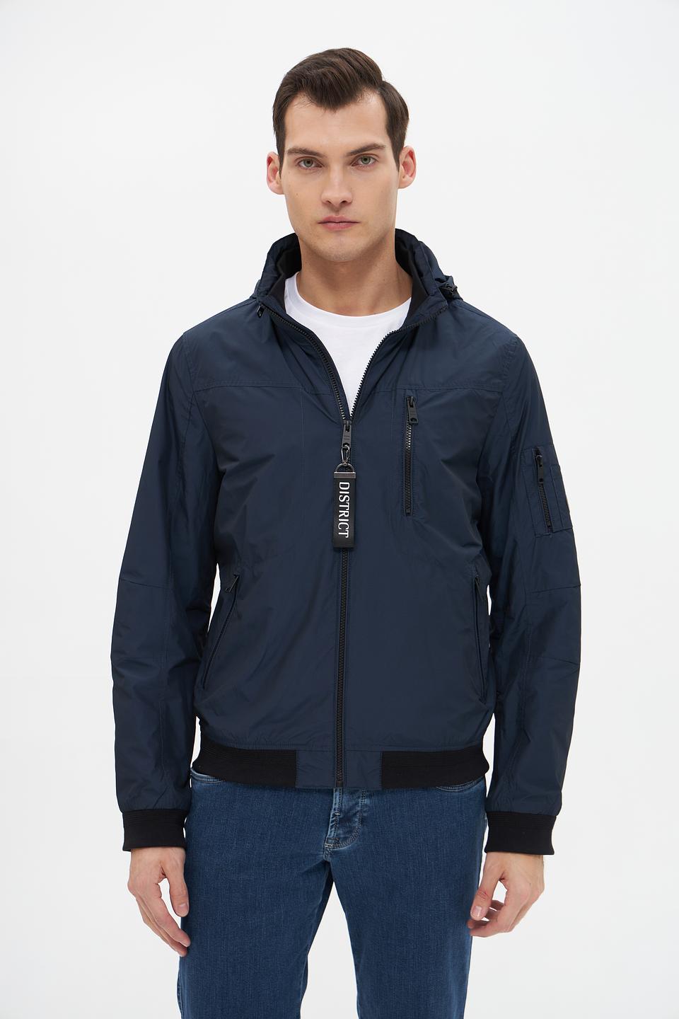 Куртка District мужская синяя с капюшоном