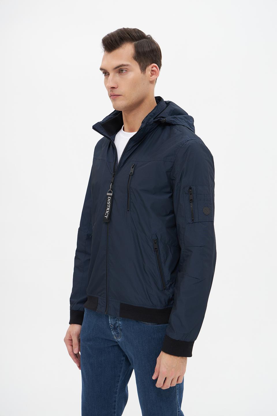 Куртка District мужская синяя с капюшоном