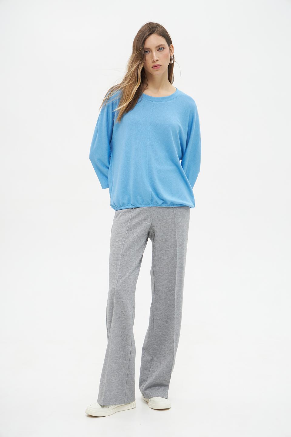 Пуловер Lecomte голубой с рукавом 3/4