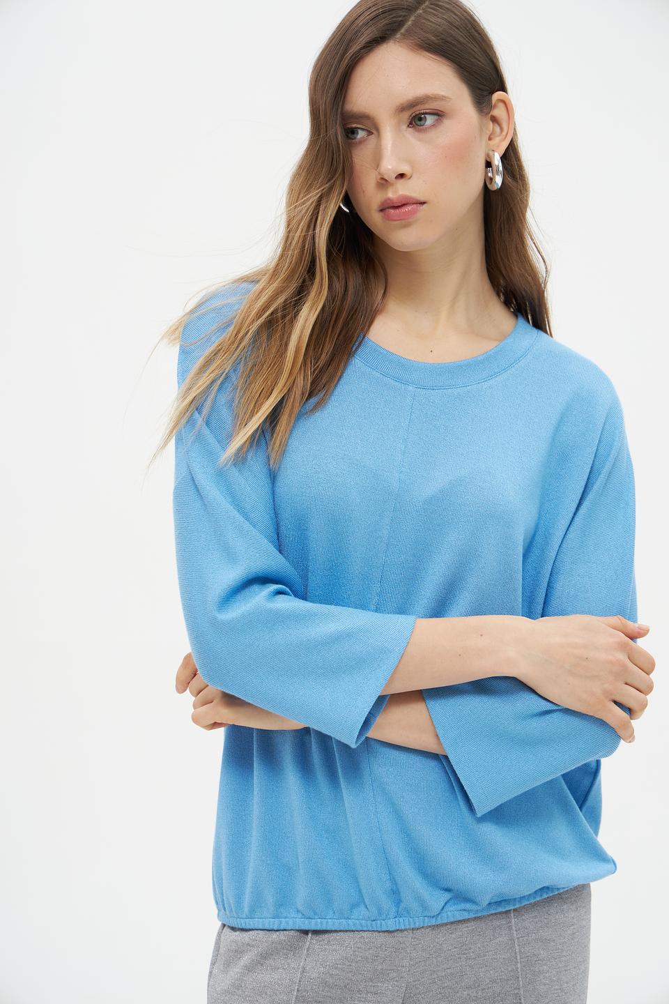 Пуловер Lecomte голубой с рукавом 3/4