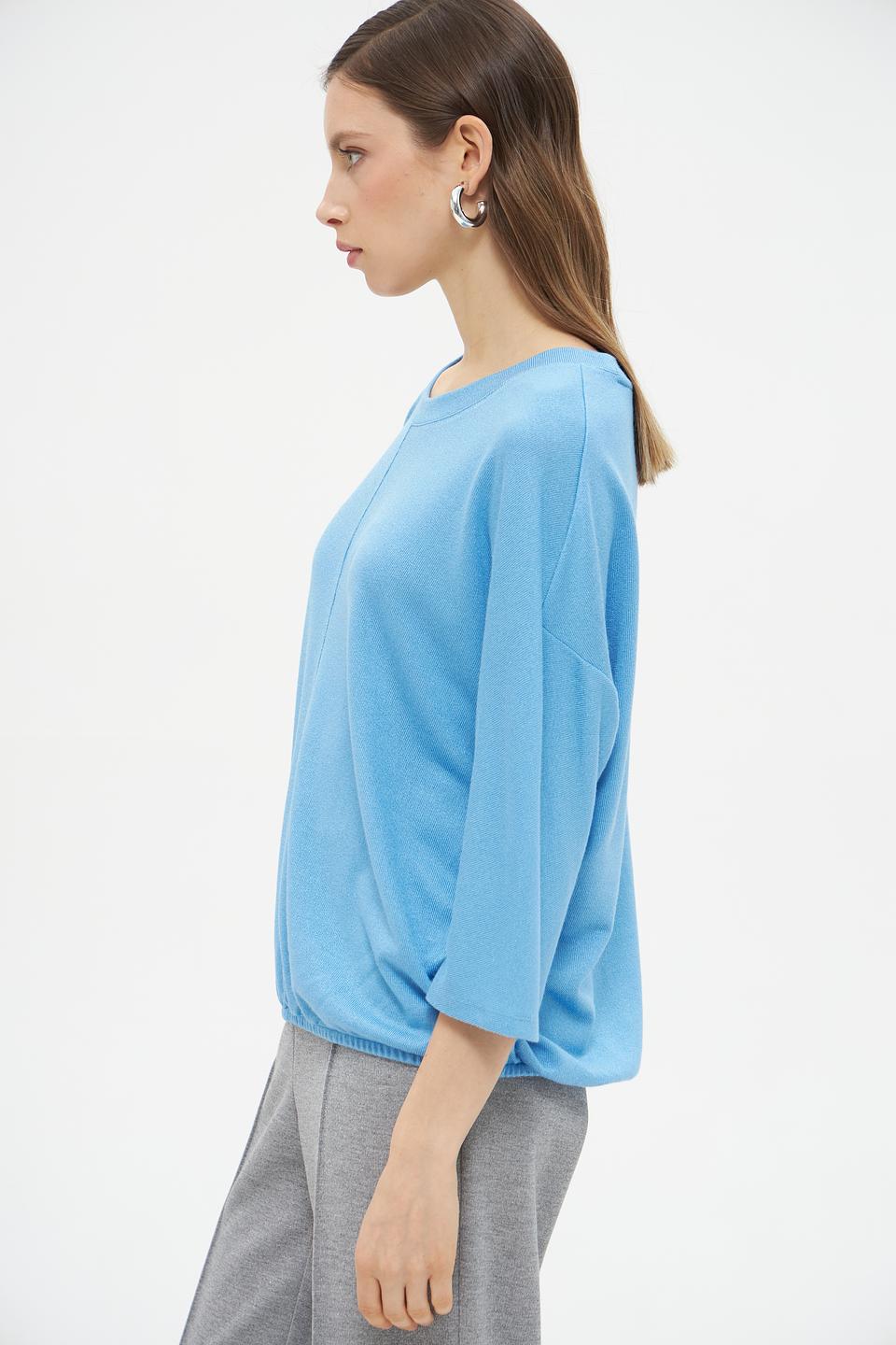 Пуловер Lecomte голубой с рукавом 3/4
