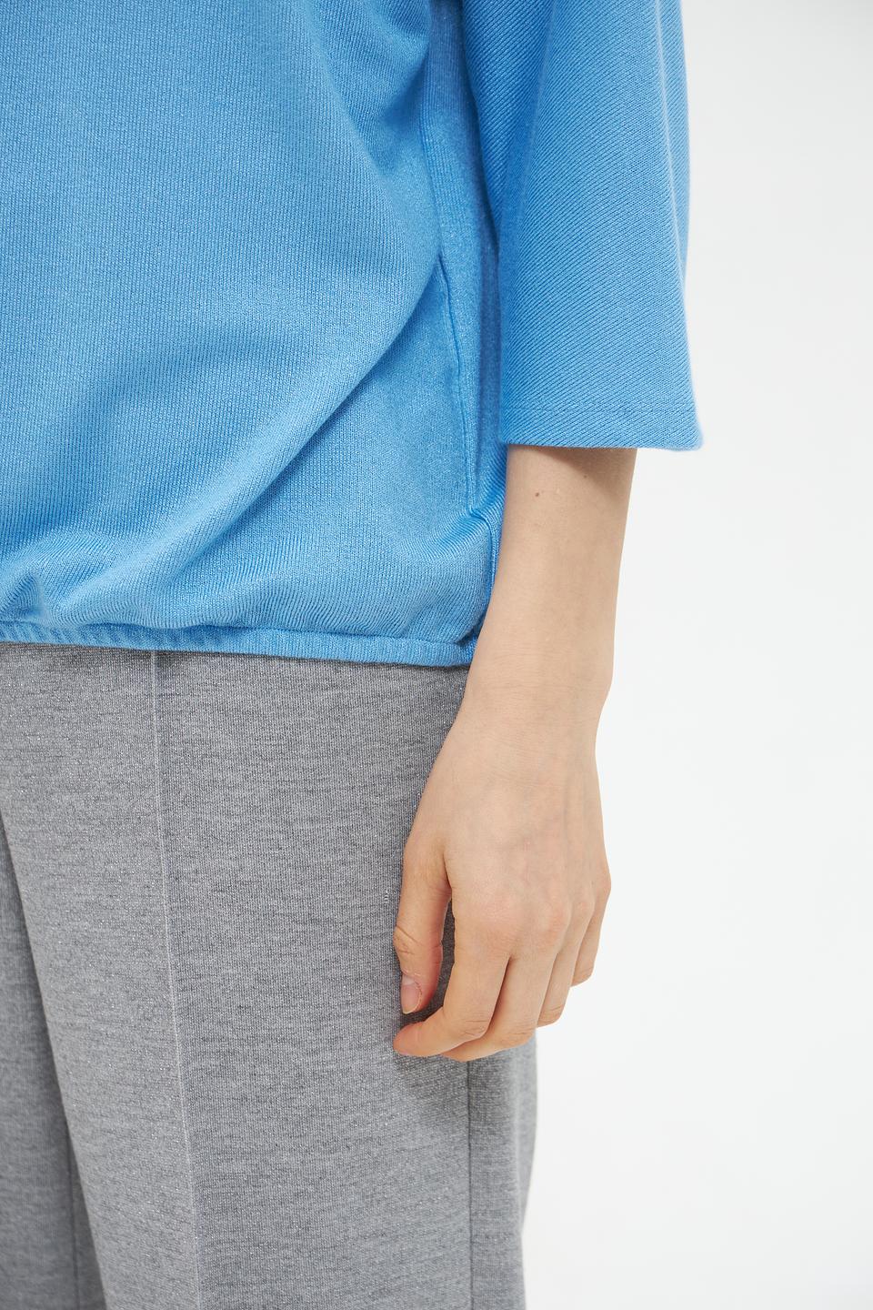 Пуловер Lecomte голубой с рукавом 3/4