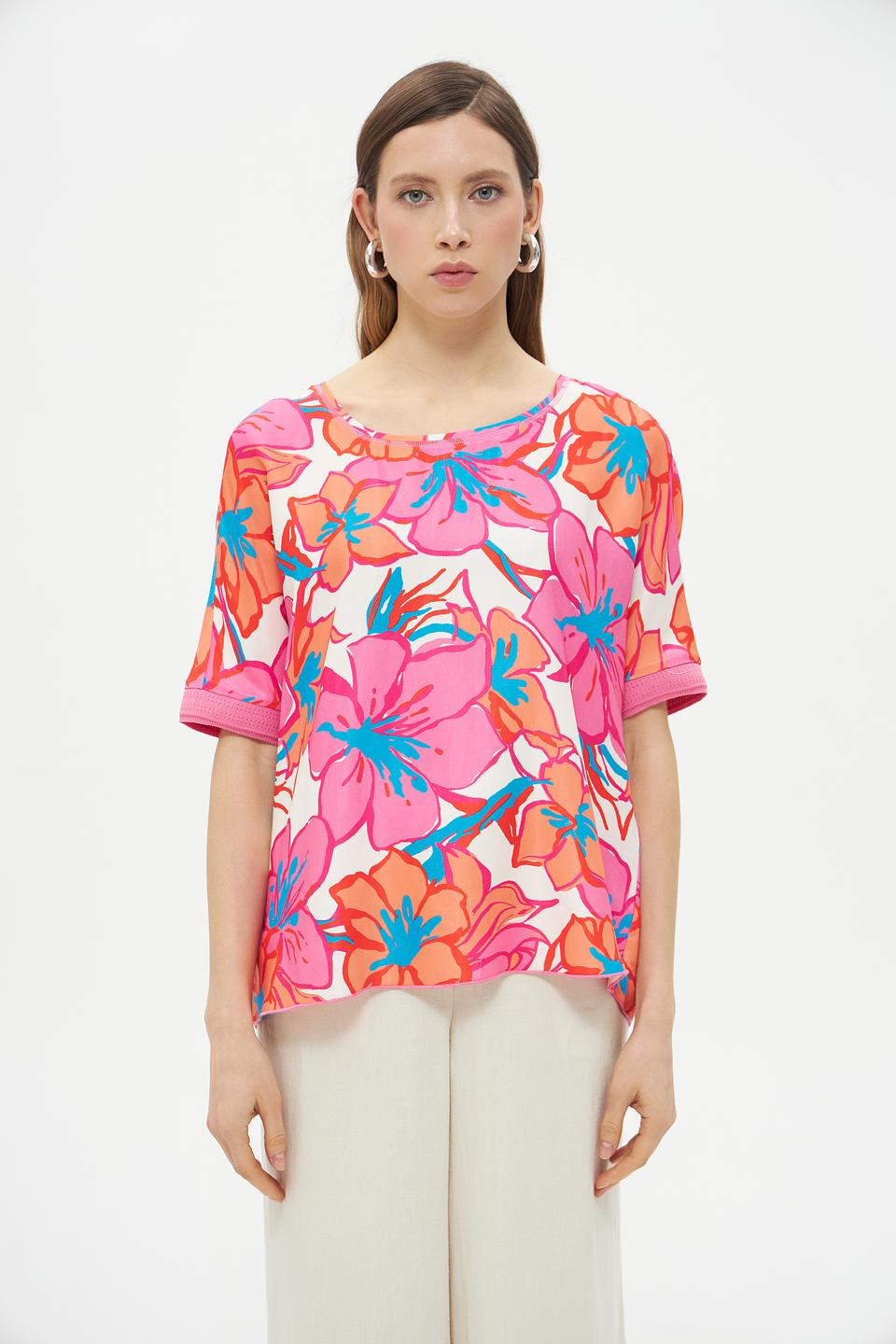 Футболка Lecomte с цветочным принтом