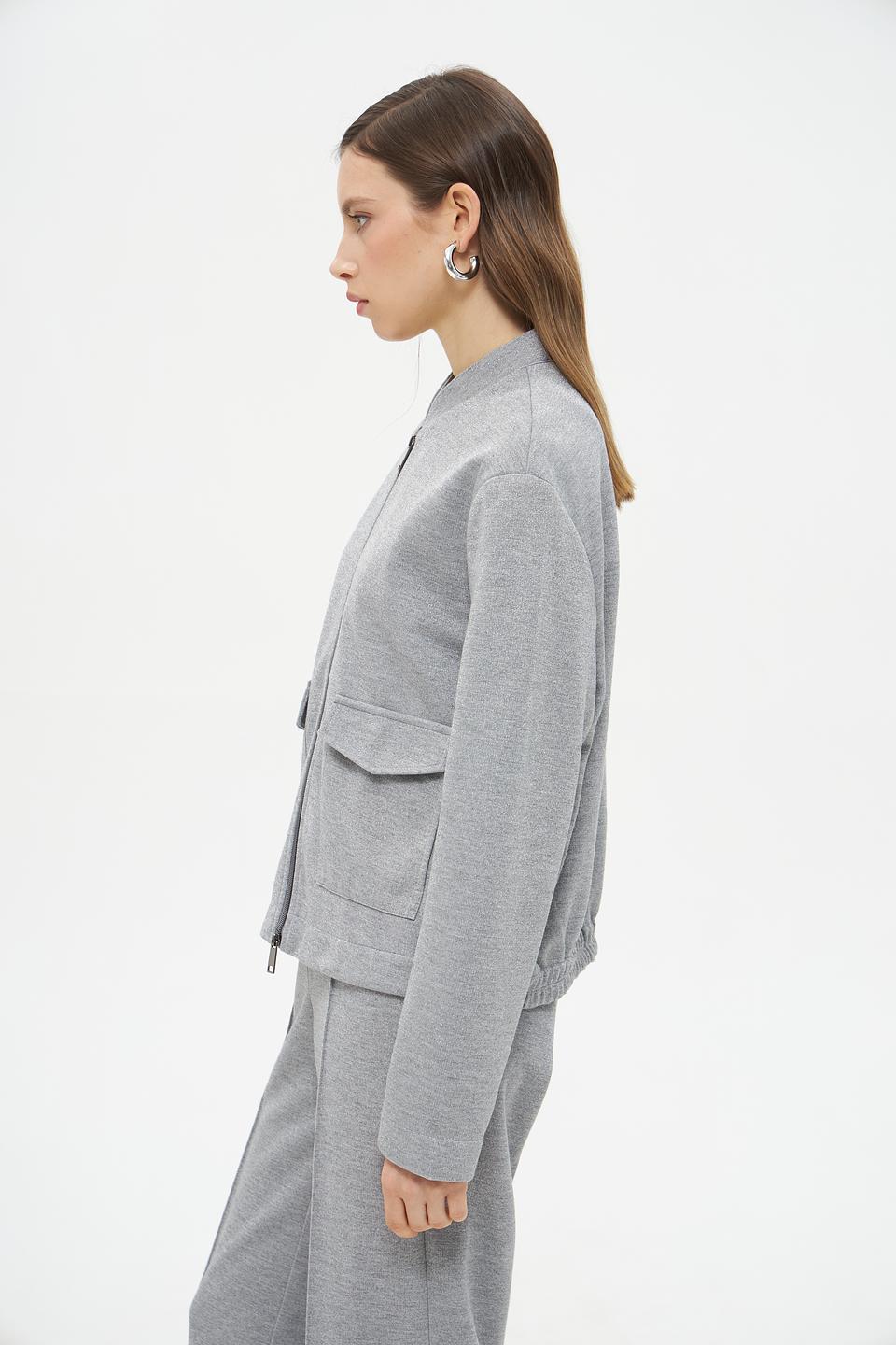 Жакет Lecomte серый приталенный