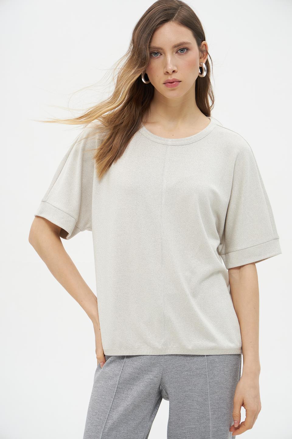 Пуловер Lecomte с коротким рукавом бежевый