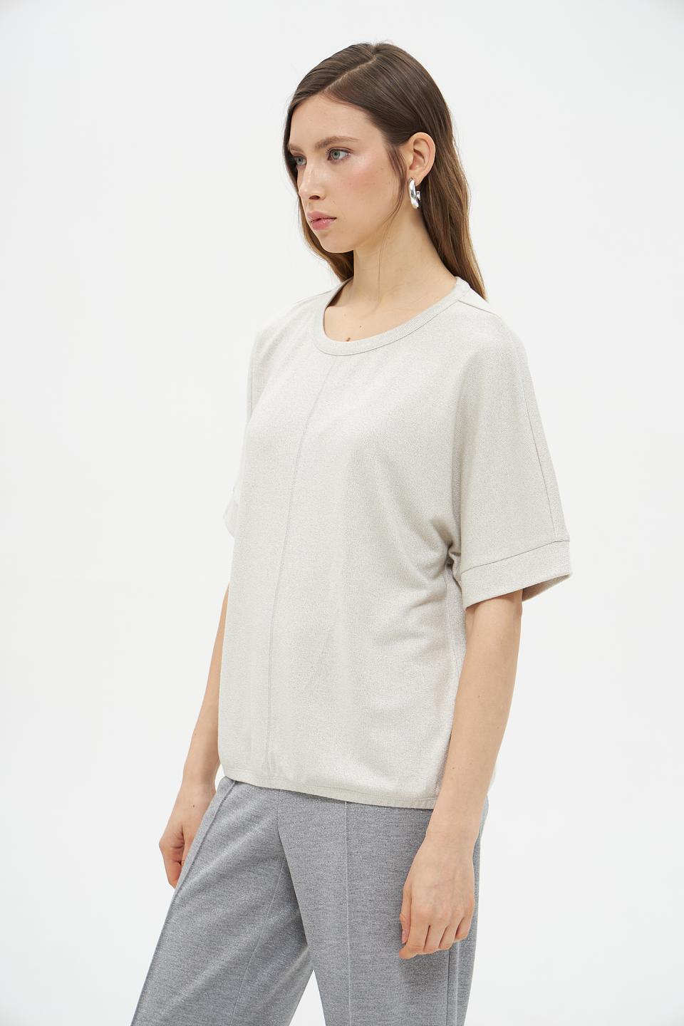 Пуловер Lecomte с коротким рукавом бежевый