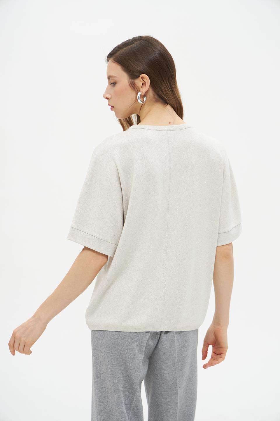 Пуловер Lecomte с коротким рукавом бежевый