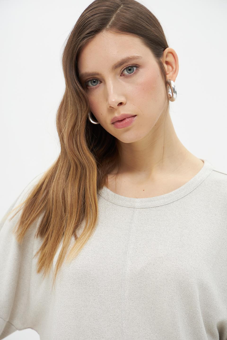 Пуловер Lecomte с коротким рукавом бежевый