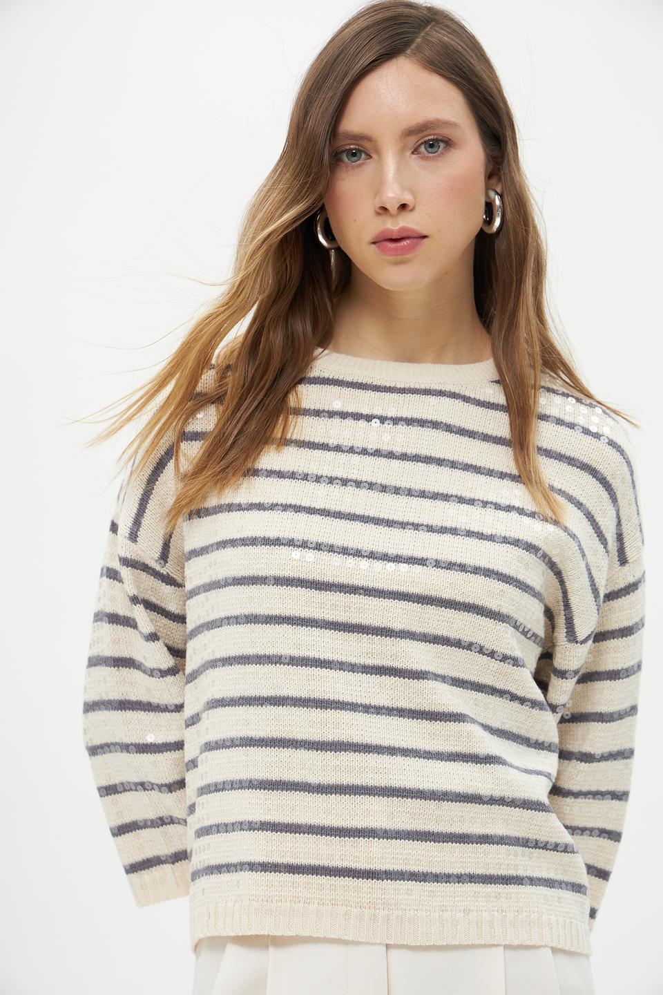 Пуловер Lecomte в полоску