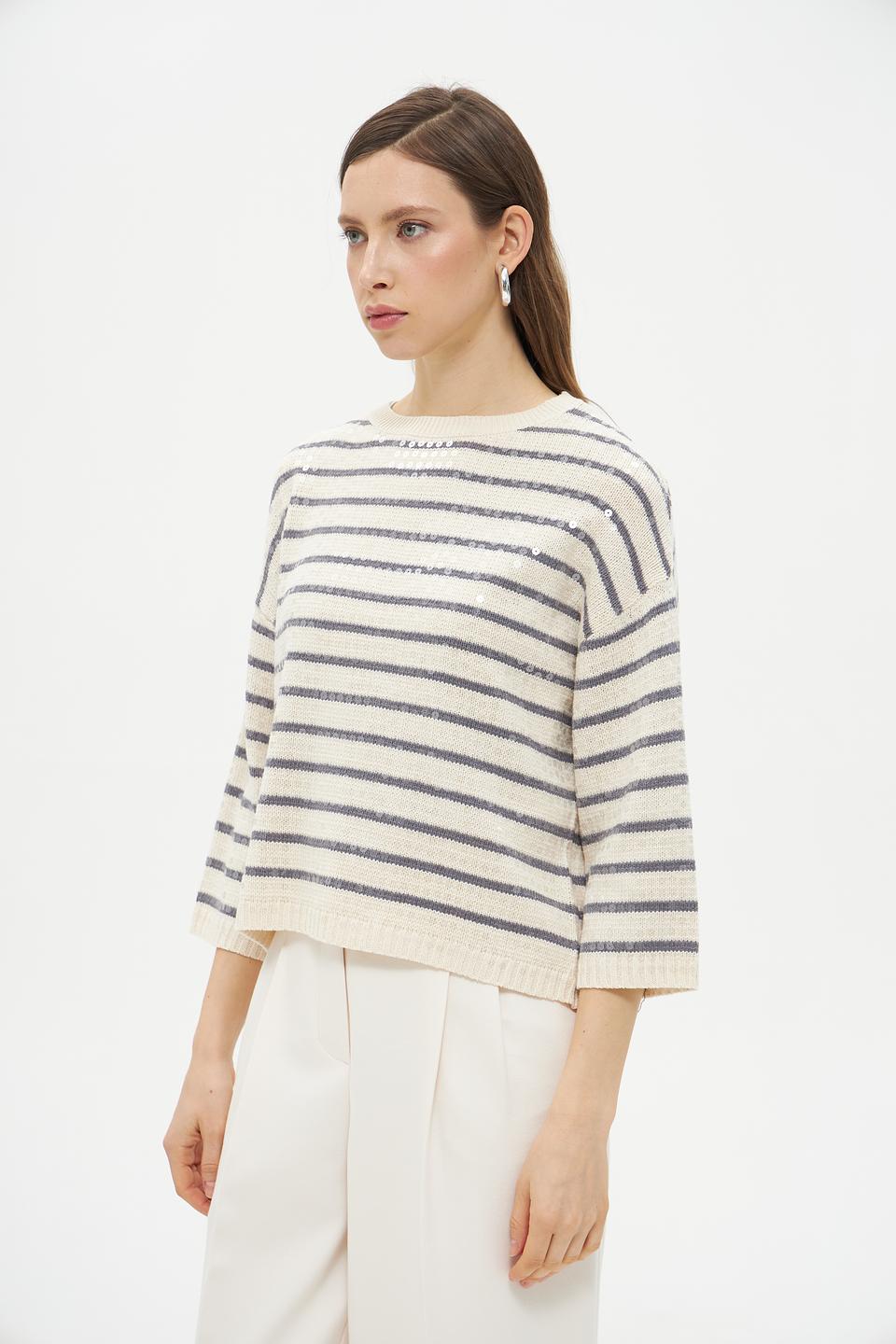 Пуловер Lecomte в полоску