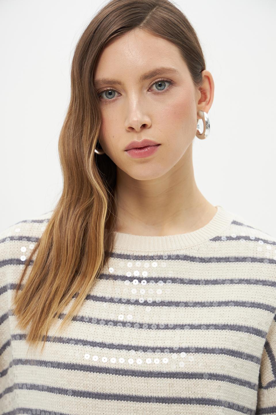 Пуловер Lecomte в полоску