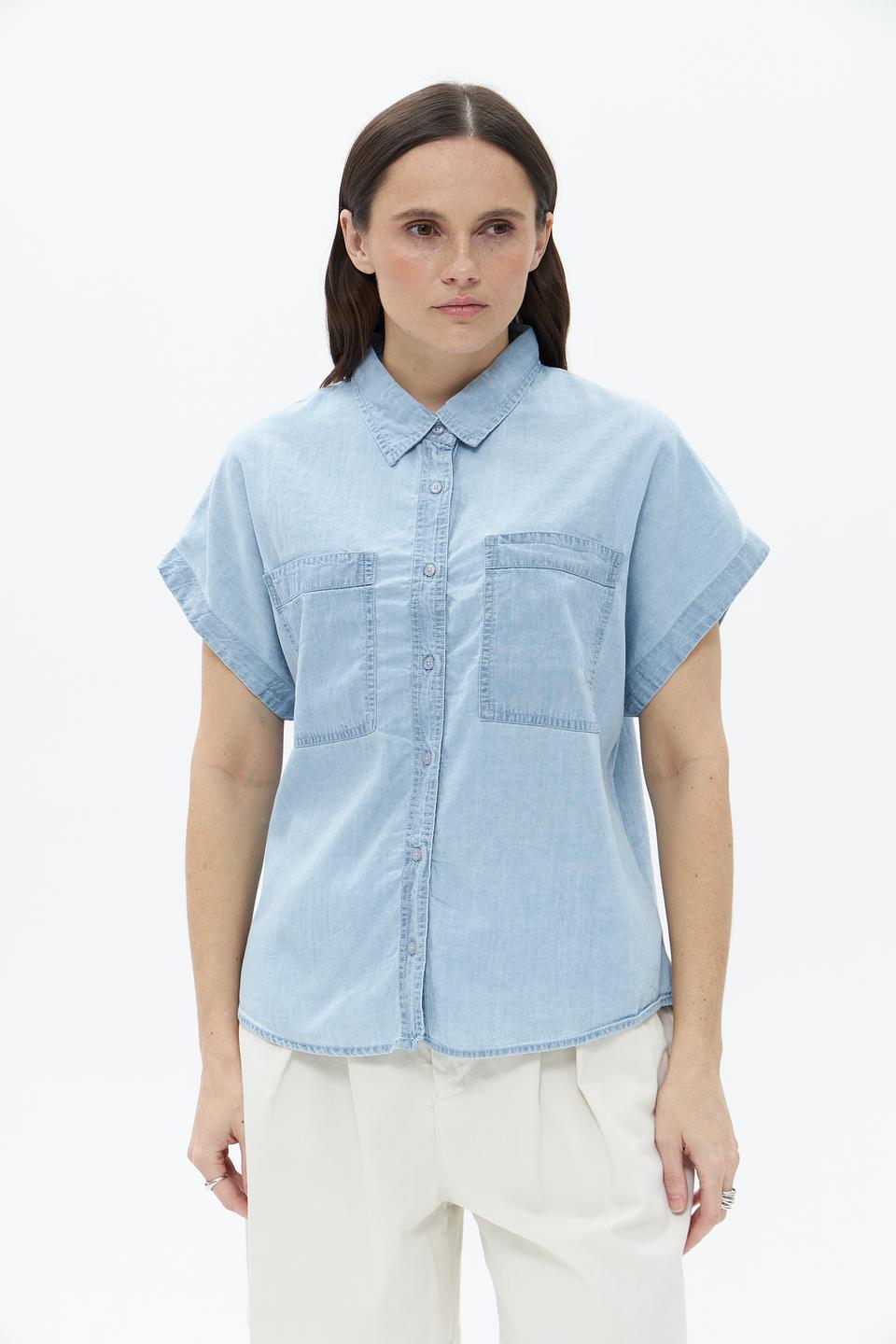 Блуза Broadway джинсовая с коротким рукавом