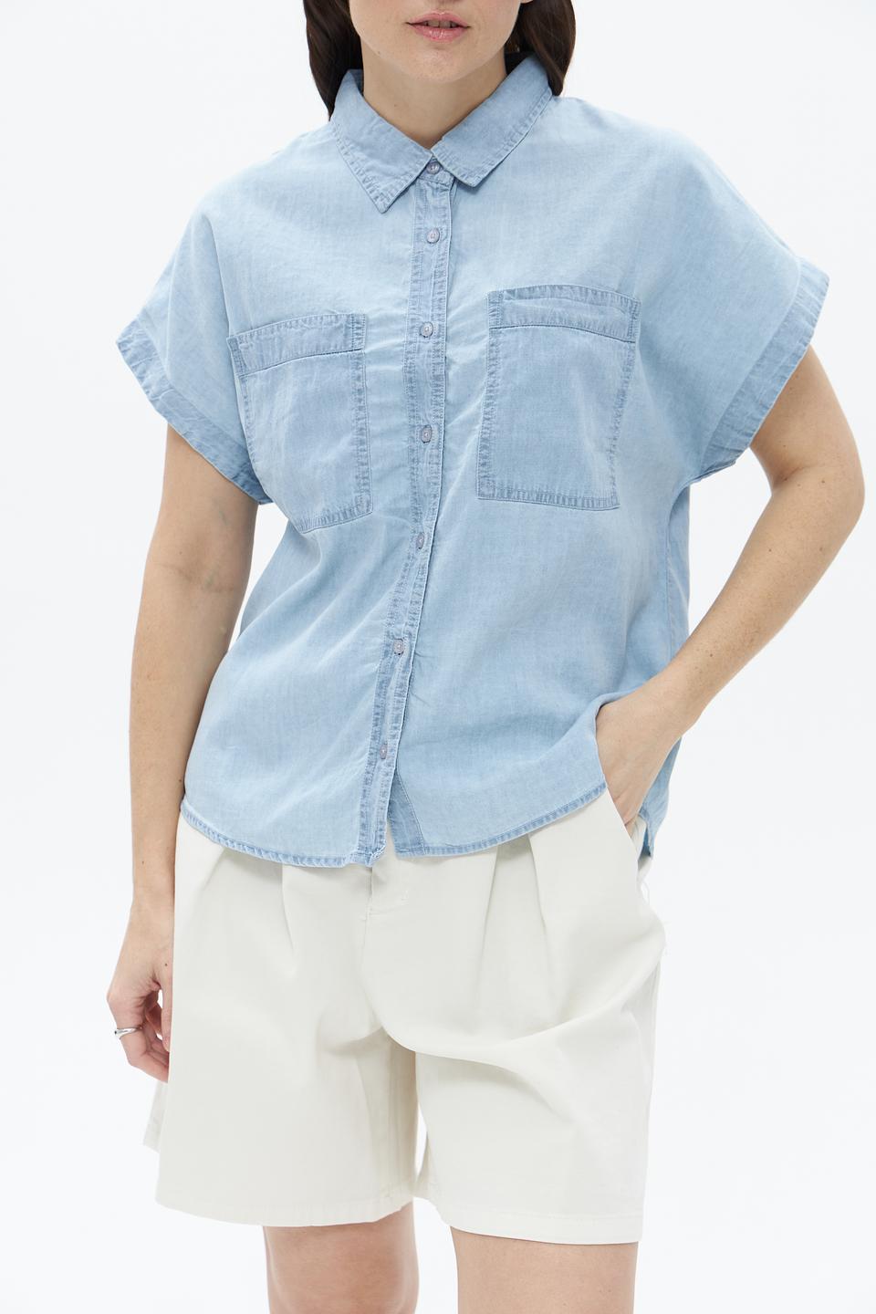 Блуза Broadway джинсовая с коротким рукавом