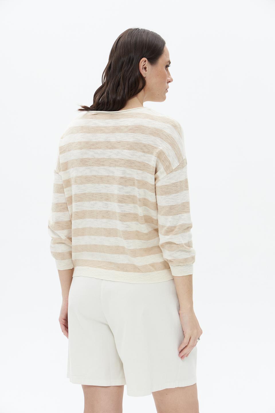 Пуловер Broadway в полоску бежевый